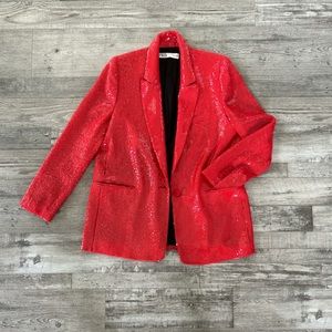 Zara Red Sequin Blazer